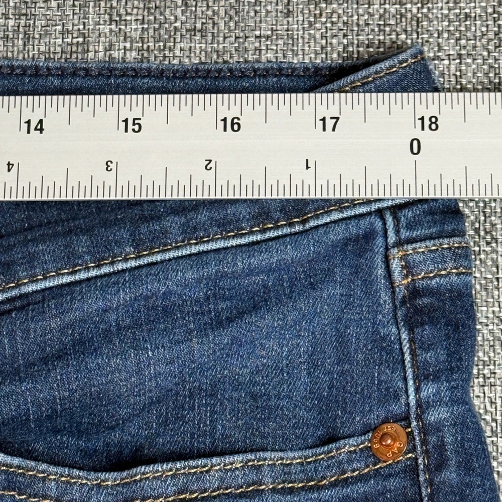 Womens Gap Classic Straight Jeans | 33 Waist - Size 16 | Tall Dark Wash Mid Rise - Picture 8 of 13
